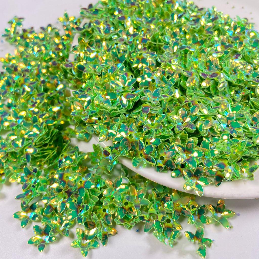 12mm Lily Flower Concave Pvc Sequins Diy Costume Dress Decorative Holographic Loose Beads 3D Floral Shoes Bag Sewing Film Sequin