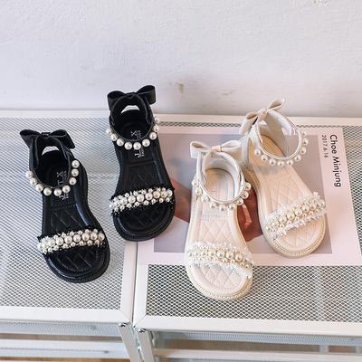 Girls' Sandals, Princess Shoes, Summer Children's Shoes, Pearl Soft Sole, Anti Slip, Little Girls' Baby Shoes