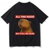 2026 Spring Summer Tshirt All This Radio But Still No Head Funny Capybara Printed T Shirts Women Casual Clothing