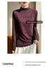 Women's Chic High-Neck Lace Trim Jacquard Knit Sweater
