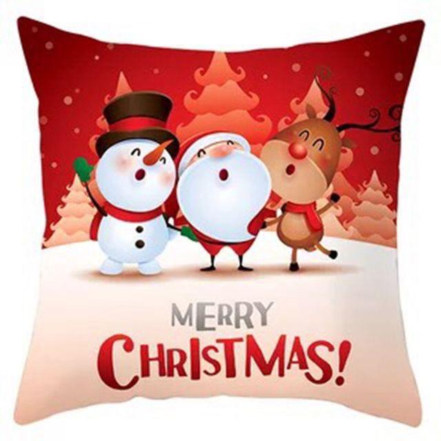 45cm Merry Christmas Cushion Cover Pillowcase 2024 Christmas Decorations for Home Ornament Happy New Year Christmas Decor 2025