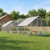 Chicken Run Galvanised Walk In Chicken Coop Hen Poultry House Cage Rabbit Hutch With Water Resist Cover 3 X 8 X 2m