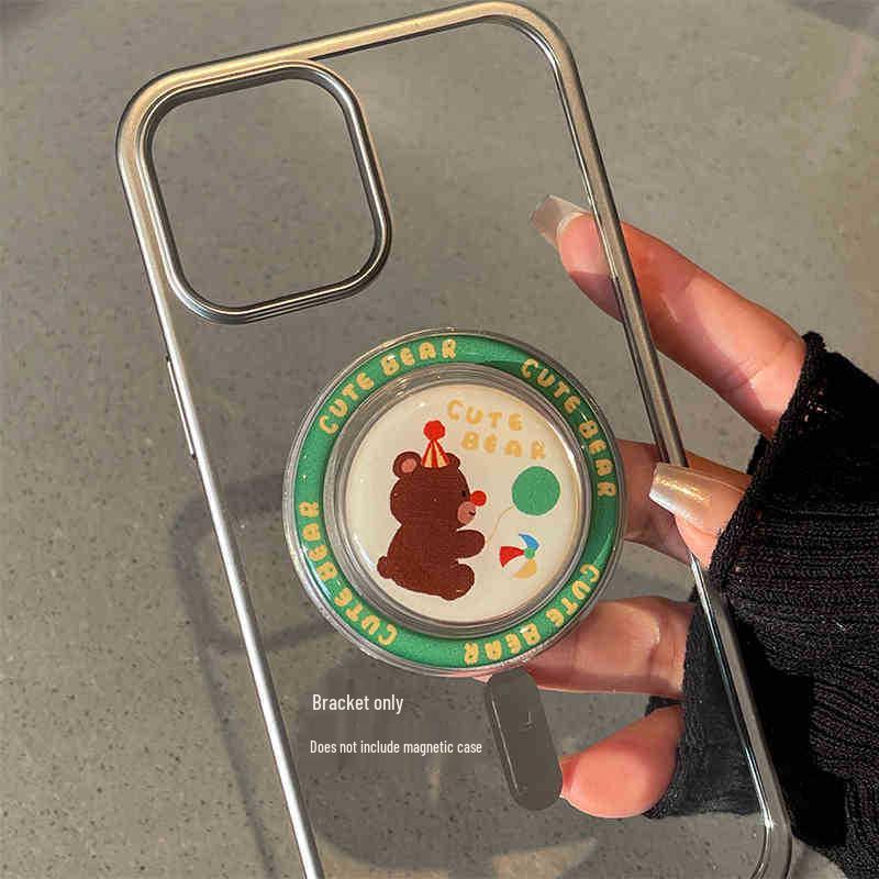 Korean-Style Cartoon Magsafe Magnetic Phone Holder with Retractable Airbag for Selfies