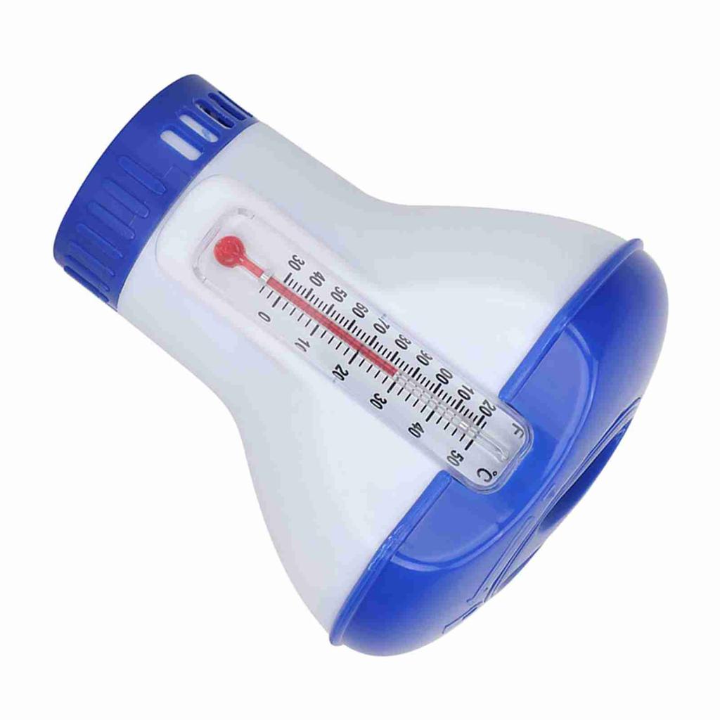 Floating  Dispenser Pool Floating Tablet Dispenser  Tablet Holder for Swimming Pools with Builtin Thermometer   Lock Lid