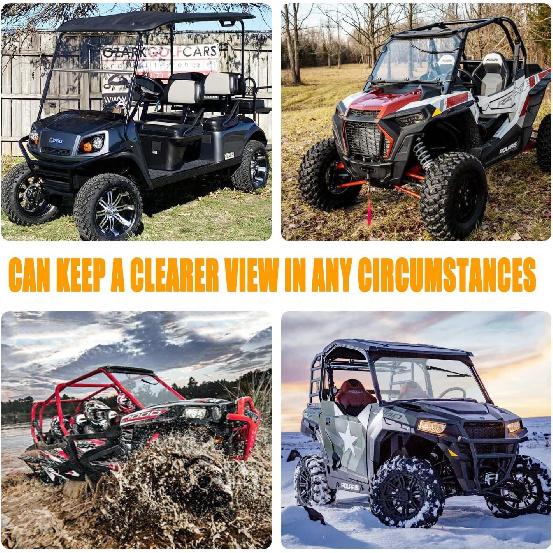 Universal UTV & Golf Cart Wiper Blade With Manual Wiper Arm Kit | Heavy-Duty All-Weather Sintered Metal Design For Polaris/Club Car/Yamaha | Easy