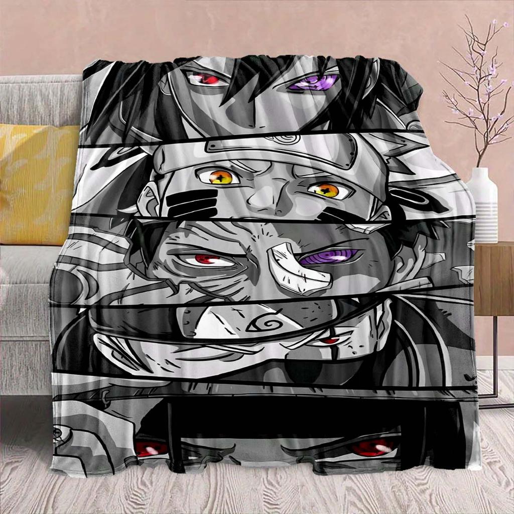 Naruto Anime Flannel Blanket - Soft Warm Perfect for Sofa, Bedding Camping Travel Office Home Decor -QJY