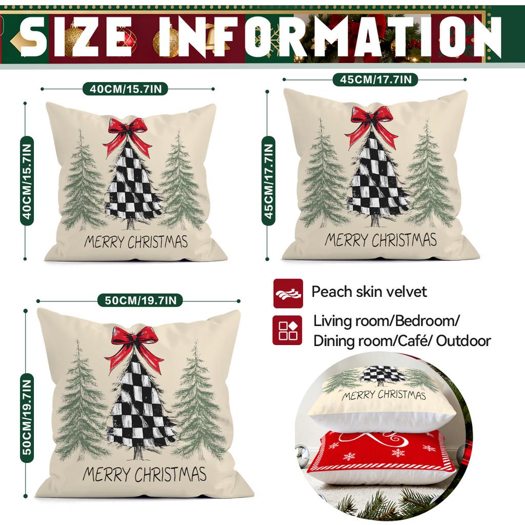 40/45/50cm Merry Christmas Theme Cushions Pillowcase Polyester Cushion Cover Throw Pillow Pillowcover Home Car Sofa Decor
