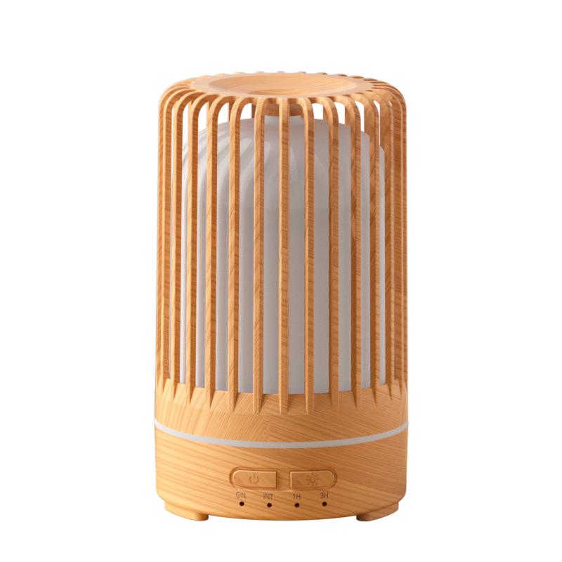 Wood Grain Ultrasonic Aroma Diffuser for Bedroom - Silent Essential Oil Humidifier