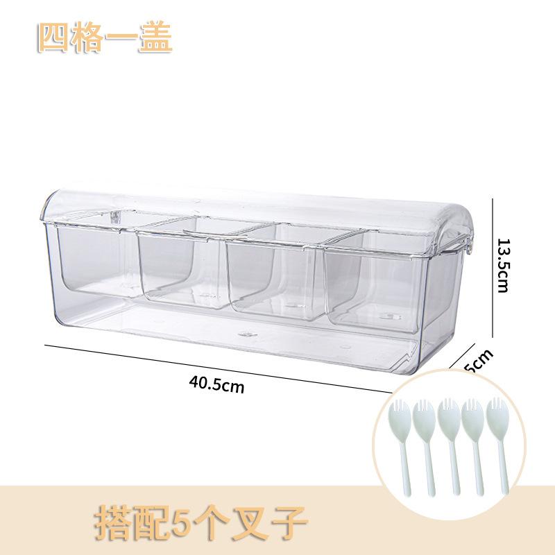 Salad Storage Box Outdoor Party Picnic Compartment Ice Box Salad Tray Home Plastic Fresh-keeping Box