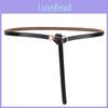 Ladies Leather Casual Thin Belt With Minimalist Knot Design And Alloy Closure