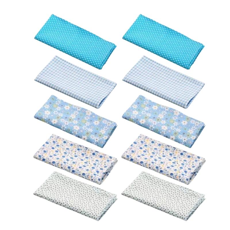 Flower Printing Handkerchief 10PCS Pocket Hankie Towel Sweat Wiping Cloth Kerchief for Adult Unisex Gifts Packing Cloth
