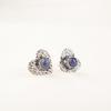 Natural Lapis Lazuli Gemstone 925 Sterling Silver Jewelry Handcrafted Studs 0.6" EE-143-20