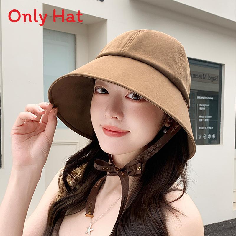 Summer Womens Wide Brim Sun Hat With Adjustable Ties For Face Sun Protection Casual Style