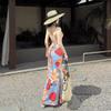 Southeast Asia Resort-Style Tie-Up Spaghetti Strap Summer Dress for Women