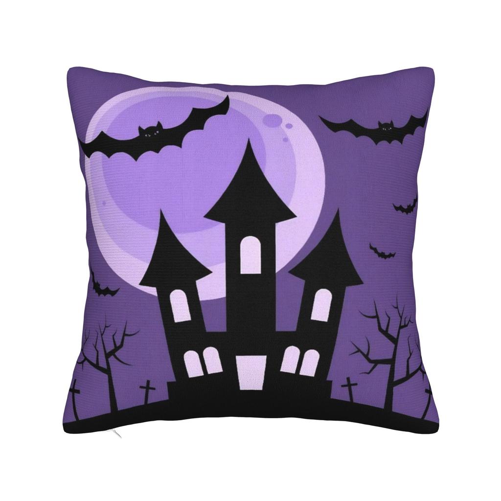 Halloween Square Pillow Cases Pumpkin Black Cats Cushion Cover Customized Decorative Throw Pillow Case Cover for Home 45x45cm