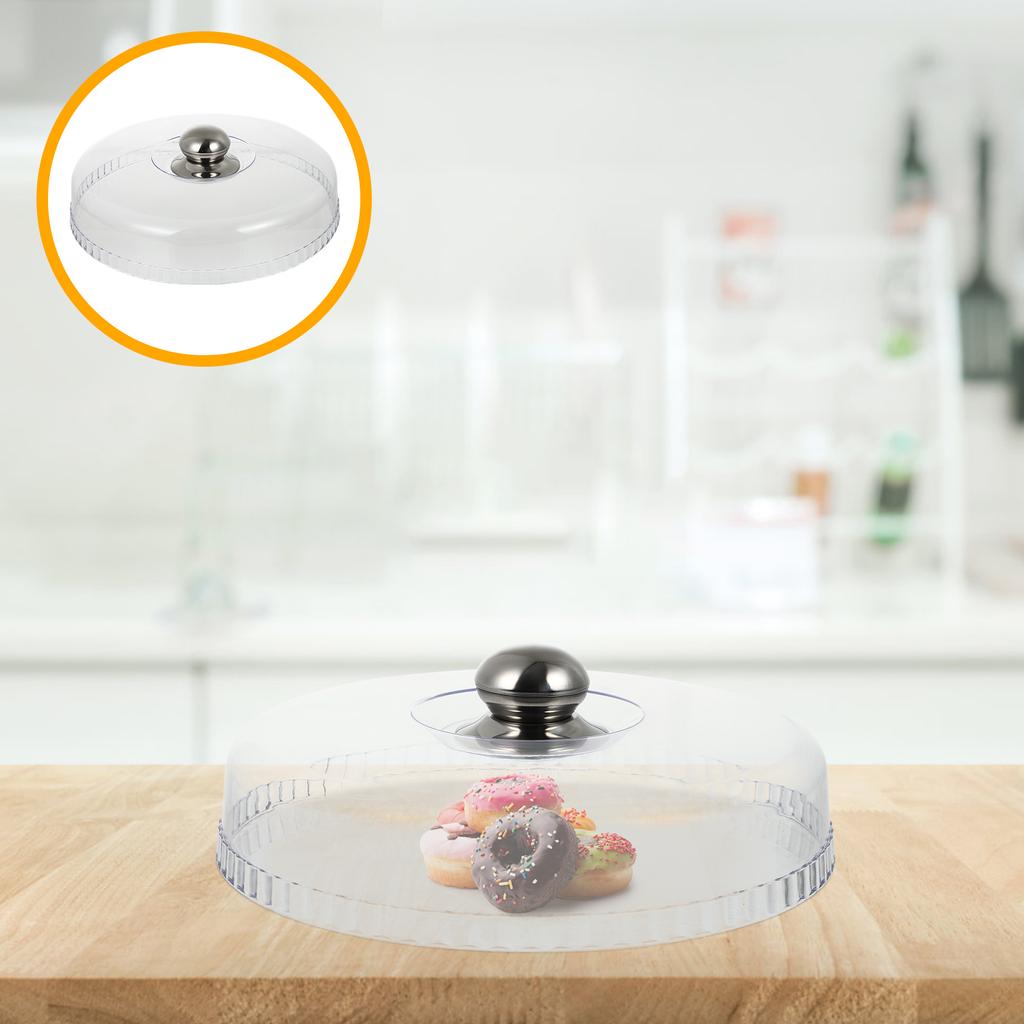 Clear Bell Jar Cover Dessert Cleanser Food Screen Cake Stand Dome Lid Transparent Kitchen