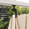 50/100Pcs Plastic Gazebo Curtain Hook, Heavy Duty Mosquito Netting Hook, Black Curtain Track Hooks for Outdoor Hotel, Gazebo