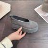 Fan Gui~ Leather Birkenstocks Women's 2025 New Spring Big Head Thick-soled Casual Round Head White Shoes Muffin Shoes