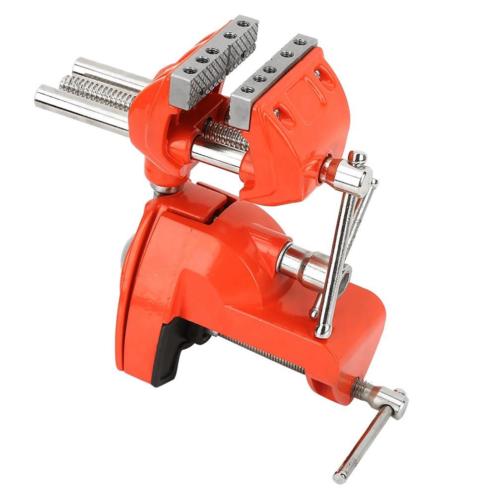 360° Rotating Mini Rotating Clamp Vise Swivel Base Table Clamp Vise Heavy Duty Vise Woodworking