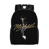 Michaels Jacksons MJ Král Popu Batoh pro Muže Ženy Cool Středoškolský Pracovní Batůžek Plátěné Tašky na Notebook Počítač Sportovní