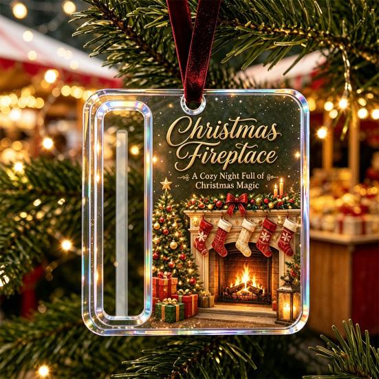 Holiday Party Hanging Decor 2Pcs Christmas Cash Gift Holder Ornament, Acrylic Money with Tree Decorations Santa Snowman Design, Pendant for