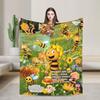 Maya The Bee With Flowers Cartoon Throw Blanket for Couch  Soft Fuzzy Plush Blanket 50x60 Inch Multiple Sizes Bedspreads
