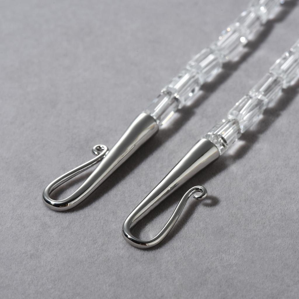 Premium Metal Copper Platinum Plated Square White Crystal Beaded Necklace Women'S Light Luxury Cold Wind Temperament Clavicle Chain