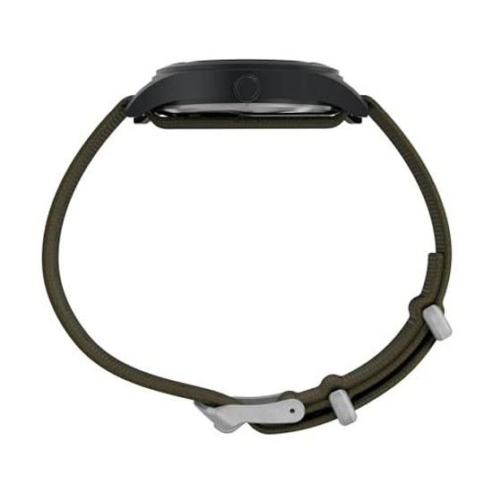 Timex Mens Expedition Scout 36.5mm Watch - Green Slip-through Single Layer Dial Black Case