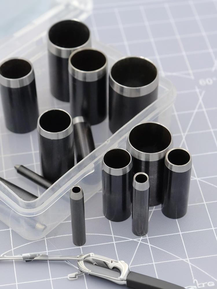 Rundlochstanzer 15 Größen(1-15mm), Hohlstempel-Werkzeugsatz mit Aufbewahrungskoffer, Leder-Locher, Lederhandwerk-Stanzwerkzeug