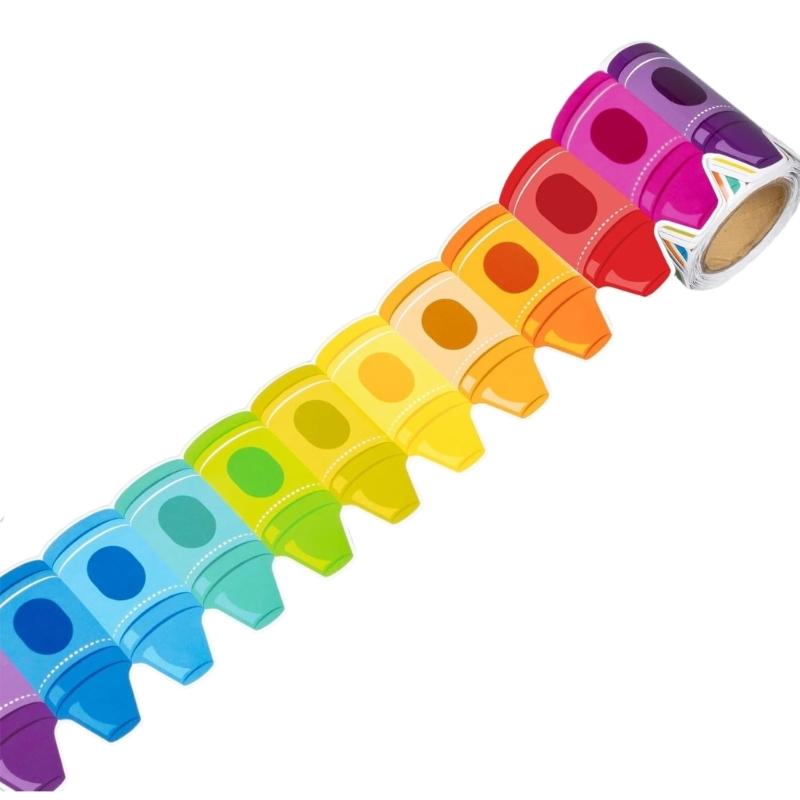 Pencil Pattern Border Trim Wall Sticker 25.9ft Long Bulletin Board Border Sticker for Chalkboard Notice Board Decoration