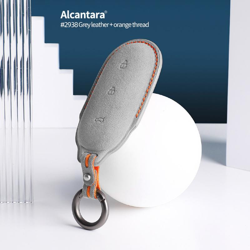 Alcantara Suede For LEADING IDEAL LiXiang L9 L8 L7 Car Key Case Keychain Smart Remote Cover Shell Protector Accessories