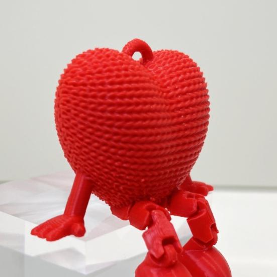 3D Printed Love Ornaments Heart Figurines Creative Woven Seated Design Home Decor Valentine's Day Gift Decorative Sculptures Desktop Accent