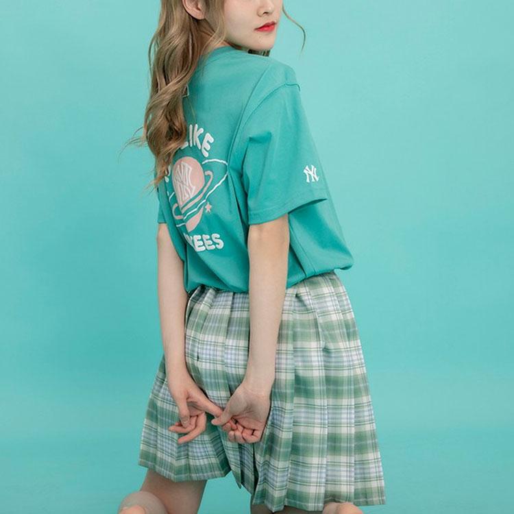 New MLB Drop Shoulder Sleeve T Shirt Unisex Green 31TSP3131-50T