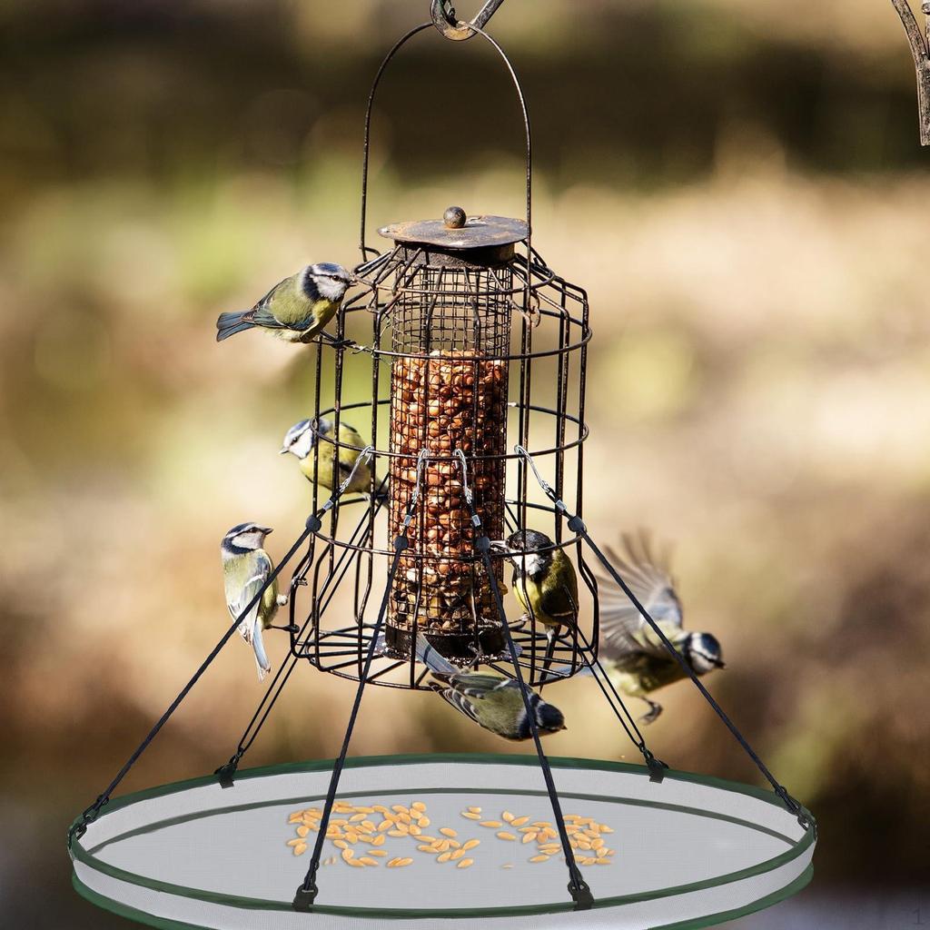 Bird Feeder Tray with Adjustable Hoop, Diameter 40.5cm for Outdoor Use