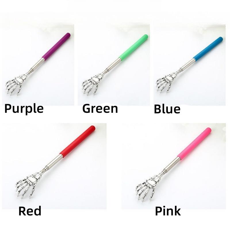 Massageador de Costas Mão Fantasma Ajustável Aço Inoxidável Telescópico Coçador de Costas Portátil Ferramenta de Cócegas para Coçar