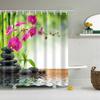 Rose Plum Blossom Flowers Print Waterproof Shower Curtain Washable Fabric Bath Curtain Home Bathroom Curtains With 12 Hooks
