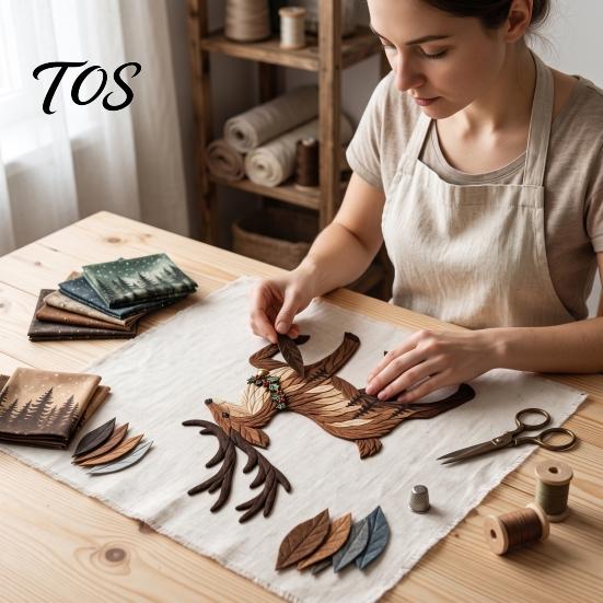 Handmade Quilting Accessories Christmas Patchwork DIY Kit, Holiday Fabric Art Craft Santa Beginner Supplies Snowman Tree Sewing Project for