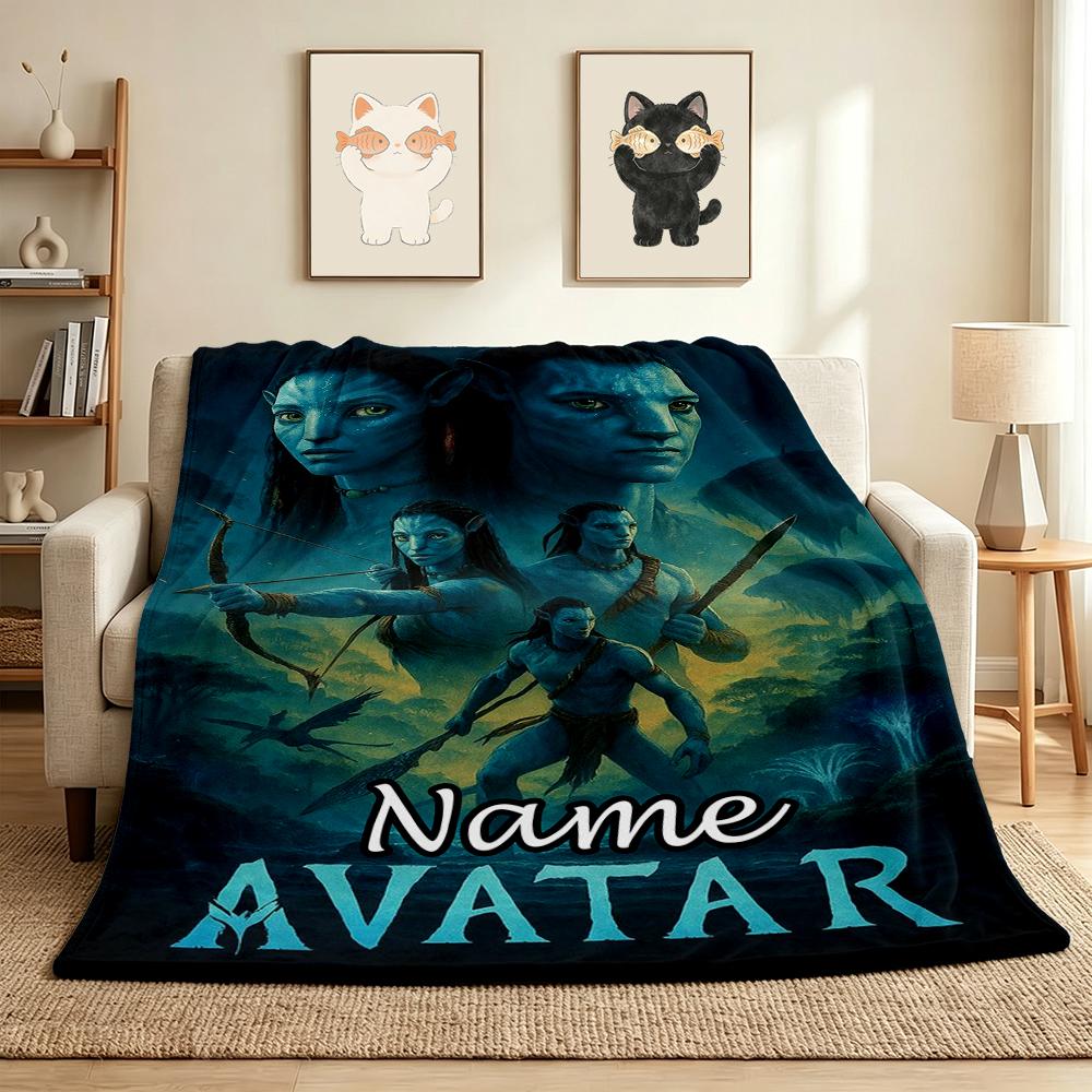 Custom Name Avatar World Flannel Blanket Throw Blanket Soft Warm Sofa Bed Decor Unique Gift