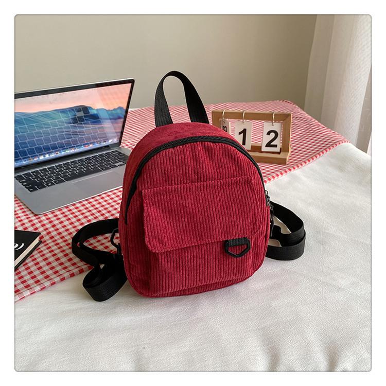 2023 New Velvet Women's Bag Korean Trendy Soft Sister Shopping Backpack Simple Solid Color Student Backpack For Girls Green)