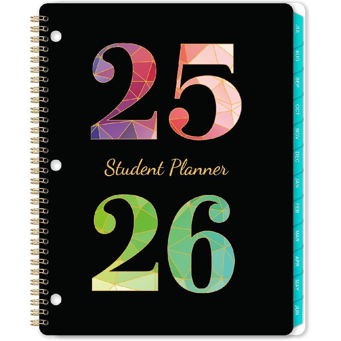 Student Planner 2025-2026 - Academic School Planner from Jul. 2025 - Jun. 2026, 8.5" × 10.8" Weekly Lesson Organizer, Strong Twin-Wire Binding, 12