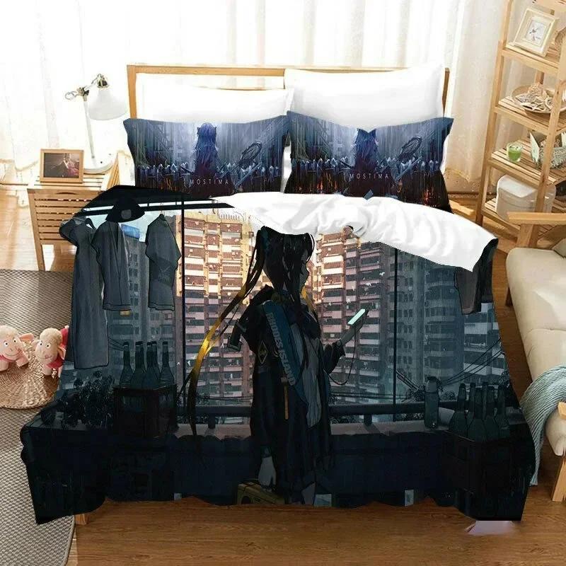 Anime Game ArknightsPrinted Bed Set Duvet Cover Pillowcase Bedding Set Bed Linen Sheet Quilt Cover Full Queen King Size