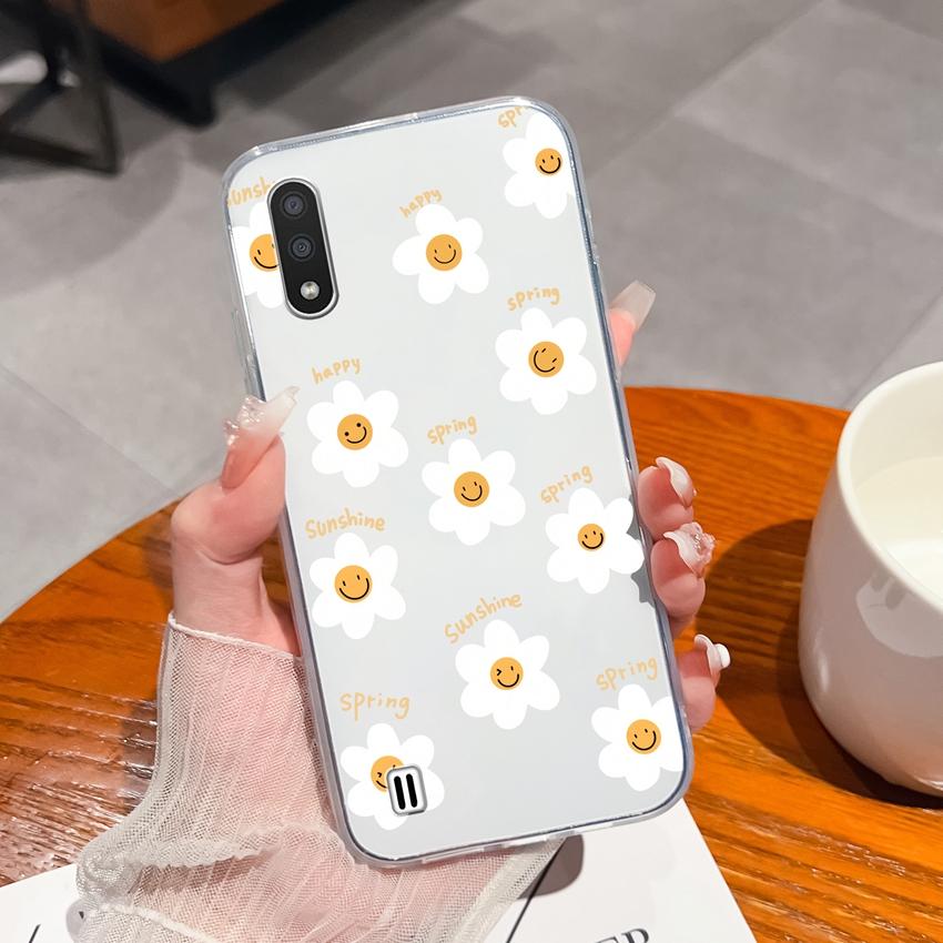 For Samsung M01 M10 C7 A9 M31 F13 Phone Casing Fragrant Flowers Patterns Transparent Silicone Anti Drop Protective Ultra Thin Case For Samsung Housing