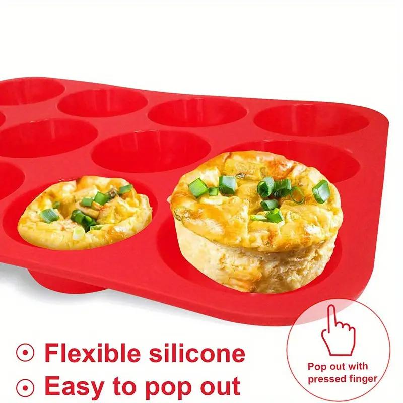 Non-Stick Silicone Mold Muffin Cupcake Baking Pan - Dishwasher & Microwave Safe Muffins Tray Tin Bakeware Tools for Kitchen