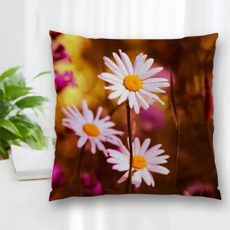 Hot Sale Best Gift Floral Daisy Square Decorative Pillowcase