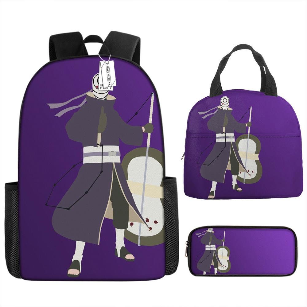 

Наруто Шиппуден Начальная и средняя школа Школьный рюкзак Большой вместимости Кампусный рюкзак Сумка для ланча Пенал Набор из трех предметов pencil case