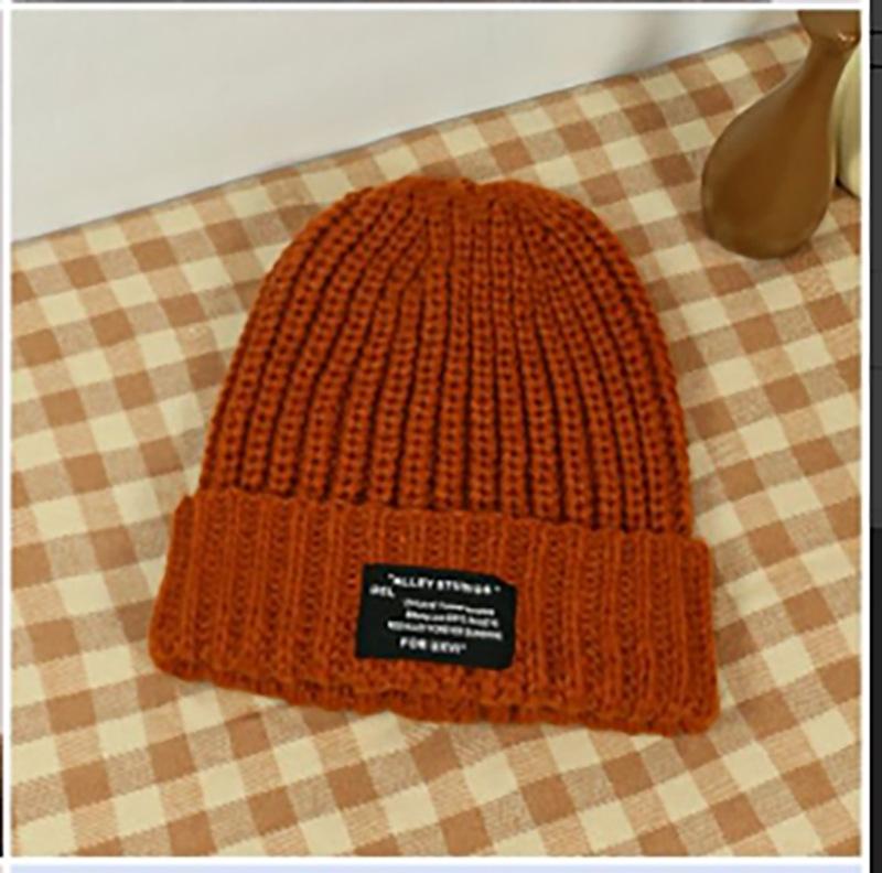 Black hat women's spring and autumn wool hat cold hat big head circumference headgear knitted hat winter warm pile hat men