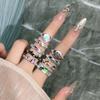 Creative pattern cute graffiti niche colorful cartoon open ring schoolgirl sweet versatile light luxury ring tide