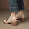 Summer Soft-soled One-line Fish-mouth Sandals for Women Casual and Comfortable Thick-heeled  Roman Shoes
