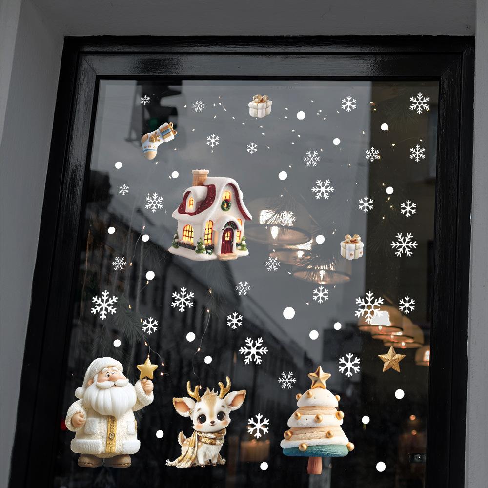 Creative and Realistic Christmas Atmosphere Decoration Stickers for Home Glass Doors and Windows