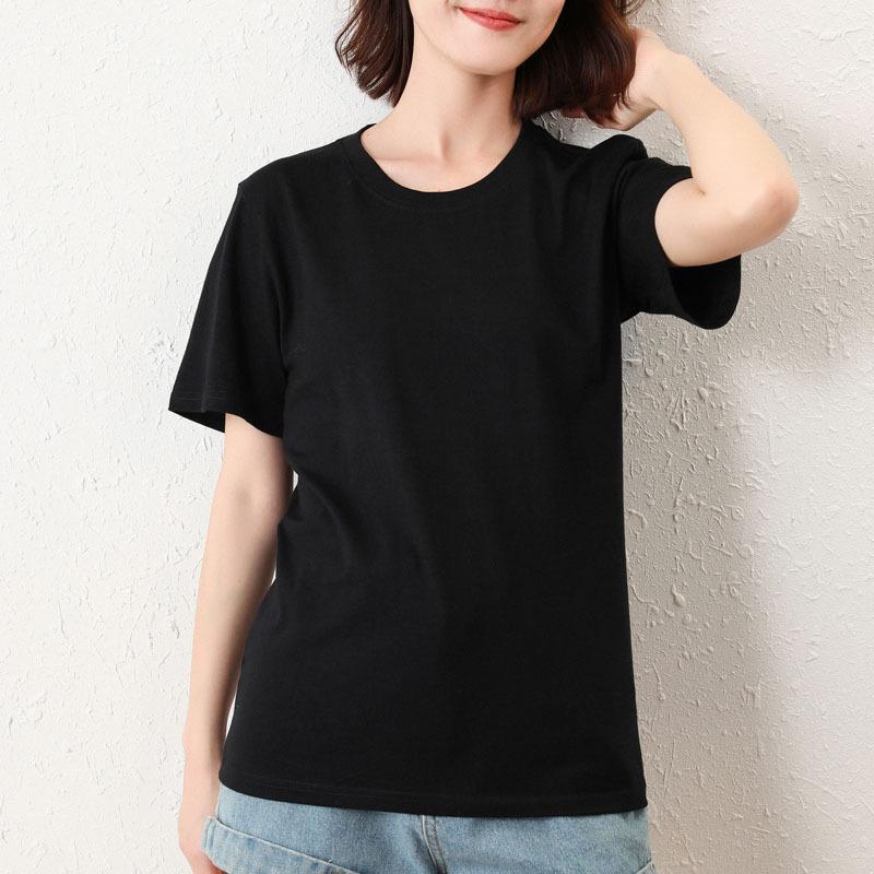 T-shirt da donna estiva in cotone traspirante T-shirt a maniche corte da coppia con collo rotondo allentato